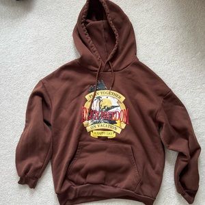 Brown comfy graphic hoodie